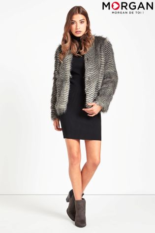 Morgan Animal Print Faux Fur Jacket